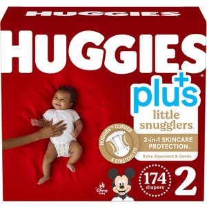 Huggies Little Snugglers Plus Diapers Size 2, 174 Count