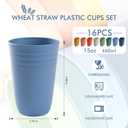 HOTEC 16-Pack 15oz Plastic Cups, BPA-Free Reusable Drinking Cup set, Unbreakable Tumblers, Dishwasher Safe Water Plastic Glasses, Multicolor