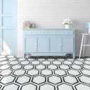 Art3d 10-Pack Hexagon Peel and Stick Flooring Tile Marble Look, Self Adhesive Waterproof Vinyl Floor Tile for Living Room, Kitchen, Bathroom, Bedroom, 11.8" x 10.2" White Marble