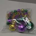 JOYIN 10 Pcs Mardi Gras Bead Necklace Set, 1 Jumbo Ball Bead Necklaces, 3 Medium & 6 Small Beaded Necklaces, Gold Green Purple Plastic Necklaces for Mardi Gras Costume Outfit Dress up Accessories