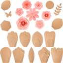 Harloon 60 Pcs Large Paper Flower Template Kit DIY Paper Decorations for Wall Petal Stencil, 9 Types of Flowers for Wedding Birthday Party Photography Backdrop