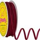 Burgundy Velvet Ribbon 1/8 Inch X 50 Yards Spool Fabric for Christmas Wreath Decoration Handmade Craft Ornaments Gift Wrapping & Bow Making