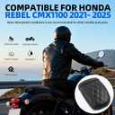 DREAMIZER Cool Gel Motorcycle Rear Passenger Seat Compatible with Honda Rebel 1100 CMX1100 CM1100 2021 2022 2023 2024 2025, Motorcycle Solo Seat Pillion Cushion Pad, Rhombic