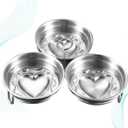 3Pcs Heart Shaped Egg Cooker Set 304 Stainless Steel Egg Molds Baking Tool for Boys and Girls Breakfast Suitable for Pancakes