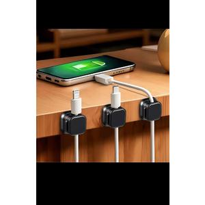 5 x Magnetic Cord Organizer, 4 Pack Cable Clips for Desk & Nightstand - Adhesive Cord Holder for Charging Cables, USB & Phone Charger Cord Management for Home, Office, Car - No Residue