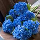 DUYONE 3PCS 22 inch Realistic Artificial Hydrangea Large Flowers Artificial Flowers Dry Flowers Outdoor Wedding Christmas Office Family Party Living Room Table Decoration (Dark Blue)
