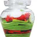 Glass Jar with Lid 2.5 Liter Fermentation Jar, Wide Mouth Large Fermenting Kit Crock with Water Seal Airlock Lid, Pickle Jar for Pickles Kimchi, Sauerkraut, Kombucha, Wine Brewing