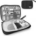 Electronics Charger Organizer - Travel Cable Case for Cords, Chargers, and Tech Accessories (Black)