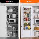Delamu Over the Door Pantry Organizer, 6-Tier Metal Pantry Door Organization and Storage, Hanging Kitchen Basket Spice Rack Seasoning Shelves, Cabinet Door Organizer for Easy Install,D5xW18xH50inch