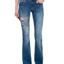 HOT TOPIC SKULL CROSS DESIGN JEANS, SIZE 5.