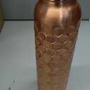 Pure Copper Water Bottle Embossed Honeycomb - 32 oz | Handmade Ayurvedic Copper Vessel for Health & Wellness | Leak-Proof, BPA-Free, Eco-Friendly Gift Bottle