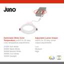 Juno LED Recessed Lights 6 Inch Round Wafer Downlight, 5-in-1 Switchable White Color Temperature, Adjustable Brightness, Deep Regressed Smooth Trim, 6-Inch, Matte White, 6-Pack