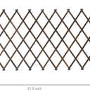 MyGift Expandable Garden Trellis, Solid Wood Freestanding Lattice Panels for Outside, Decorative Lattice Fence Trellis for Climbing Plants Outdoor, Brown