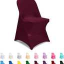 ManMengJi Spandex Folding Chair Covers, Burgundy Folding Chair Covers 6 PCS, Universal Fitted Chair Slipcovers for Wedding, Party, Banquet, Holidays, Celebration
