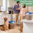 10-15 Lbs Dog Food Storage Container Airtight - Slim Pet Cat Food Container with Lid, Scoop and Cup - Clear Plastic Dry Food Storage Bin for Dogs, Cats, Bird Seeds, Kibble, Pellets, Rice, Flour