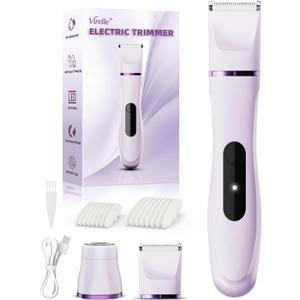 Hair Removal Epilators Bikini Trimmer for Women, Painless Waterproof Electric Foil Shaver Razors for Facial Leg Body Armpit, Ceramic Blade with USB Charging Dock, Travel Grooming Gift for Her, Purple