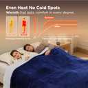 Bedsure Electric Blanket Queen Size - Dual Control Heated Blanket Queen, Fast Heating with 10 Time Settings & 10 Heat Settings, Warm Gift for Grandma (84x90 inches, Pageant Blue)