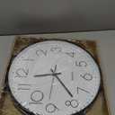 jomparis 12 Inch Wall Clock Silent Non Ticking Battery Operated Quartz Modern Decorative Round Wall Clock for Office Classroom School (Black)