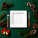 White 8-Inch Square Disposable Plates [125-Pack] - Compostable Heavy Duty Sugarcane Plates, Biodegradable Eco-Friendly Dinner Plates for Party