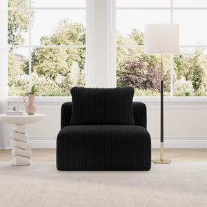 Novilla Modular Sectional Sofa, Modern Cloud Sectional Couch with Smarts Coil Support, Upholstered Boneless Couch for Living Room Apartments Bedroom, No Assembly Required, Size: Armless Chair, 35.4"D x 35.4"W x 25.5"H