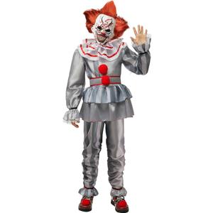 Spooktacular Creations Boy Scary Clown Costume, Scary Halloween Costume Kids, Killer Clown Outfit for Boys M