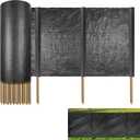 Silt Fence with Stakes - 200 x 3ft, Black Erosion Silt Fence Fabric Including 20 Wooden Stakes, Heavy Duty Silt Fencing Erosion Barrier for Construction Sites, Farms, Landscape, Yards