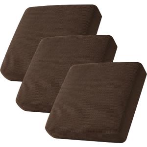 CHUN YI 3Piece Stretch Couch Cushion Covers, Sofa Seat Slipcovers for Pets, Suitable for Armchair Loveseat Sofa with Spandex Jacquard Washable Fabric (3Piece,Chocolate)