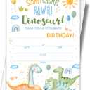 YSTEP Dinosaur Birthday Party Invitations, 20 Invite Cards with Envelopes, 4" x 6" Dino Birthday Invites - C19