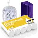 Bathroom Trash-Bags 5-Gallon Garbage Bag - Strong Unscented Clear White Plastic Unscented 160 Counts Disposable Can Liners for Restroom Kitchen Car Waste Basket Heihaily, 5 Roll