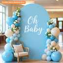 6.6 FT Arch Backdrop Cover, Wedding Baby Blue Arch Covers Stretchy Backdrop Spandex Fitted for Baby Shower Birthday Balloon Chiara Stand Decor Baby Blue 6.6FT
