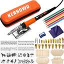 Wood Burning Kit, K KERNOWO 76Pcs Pyrography Wood Burning Tool Kit 60W Adjustable Temperature Wood Burner Pen, DIY Creative Tools Stippling Kit for Embossing, Carving, Pyrography for Beginners