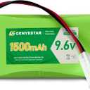 9.6V RC Battery Pack NiMH 2400mAh, High Capacity 8-Cell AA Rechargeable Replacement Battery with Tamiya Connector and USB Charger for RC Trucks, Cars, and Battle Tanks, 1 Pack