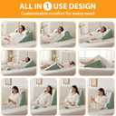 Wedge Pillow Set for After Surgery, 3PCS Adjustable 9&12 Inch Bed Wedge Pillow for Sleeping, Incline Pillow Wedge for Headboard, Post Surgery, Acid Reflux, Neck&Back Support, Green