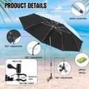Talltalk 2 Pcs Beach Chair Umbrella with Clamp, 42"