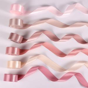 6 Rolls Ribbon for Flower Bouquet, 1" x 30yard Double Face Satin Dusty Rose Wedding Ribbon Pink Silk Ribbons for Wedding Invitations, Craft Decorating, Shower, Parties, Dating (6 Colors)
