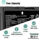 ABL-D1 ABL-D2A Battery for iRobot Roomba i7 i7+ 7150 7550 and i3 i3150 i3+ i4 i4+ i6 i8 i8+ and e e5 e6 e5150 e5152 e6198 for Roomba i and e Series Replacement Lithium Ion Battery 4624864