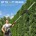 HEINPRO Pole Hedge Trimmer Cordless Compatible with Dewalt 20V MAX Battery, Hedge Trimmer with Extension Pole Up to 14-Feet Reach, 18-Inch Pole Trimmer for Hedge Trimming (Tool Only)