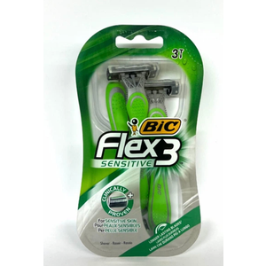 BIC Flex 3 Mens Disposable Razors With 3 Blades, For a Smooth and Comfortable Shave, 4 Piece Razor Kit for Men