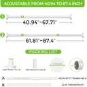 Heavy Duty Tension Curtain Rod No Drilling 41-87 Inch One-Click Adjustable