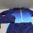 Funnycokid Girls Swimsuit 3 Pieces Zip Rash Guard Bathing Suits Set Kids Bikini Boyshort Summer Swimwear 3-14 Years (11-12 Years, Blue Gradient)