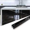 Marble Peel and Stick Waterproof Wall Paneling, 118" x 47" Black Marquina Glossy Finish Self-Adhesive Backsplash Tile Vinyl Wall Panel for Kitchen Bathroom Wall Decor, Covers 38.75 Sq. Ft.