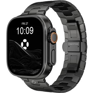 AGIS02 Titanium Band for Apple Watch Ultra 3/2/1 Band 49mm & Series 11/10 46mm, Premium Adjustable Ultra Watch Band for Men with Butterfly Clasp, Durable and Lightweight iWatch Metal Strap (Black)