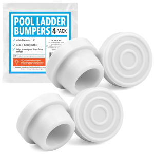 Impresa 4‑Pack Pool Ladder Bumpers – White Rubber Ladder Plugs, 1.8″ Inner Diameter