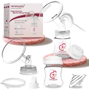 Nenesupply Pump Parts Compatible with Spectra S2 S1 9 Plus Breast Pump to Replace Spectra Pump Parts S2 Accessories Flange 21mm Duckbill Valve Tubing Bottles Backflow Protector