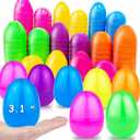 AMENON 3.1" Large Plastic Easter Eggs Bulk Easter Basket Stuffers Essentials 50 Pack Surprise Egg Empty 6 Spring Colors for Kids Toddlers Jumbo Fillable Eggs Hunt Games Party Favors Filling Treats