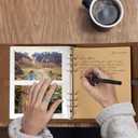 Photo Album 4x6 200 Photos, Genuine Leather Photo Albums with Writing Space with 30 Writing Paper, Travel Family Wedding Kids Graduation Ultrasound Baby Picture Album Scrapbook Photo Album (Simple)