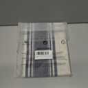 Vertical Striped Pattern Dark Blue Linen Valance for Windows, Farmhouse Geo Rod Pocket Short Curtains Valance for Kitchen Cafe Living Room Bathroom 54" x 18" Navy