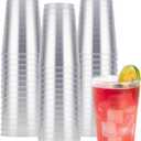 Goodluck 50PCS 12oz Clear Plastic Cups for Party, Disposable Clear Plastic Cups, Cocktail Glasses for Wedding Thanksgiving, Christmas, and Parties