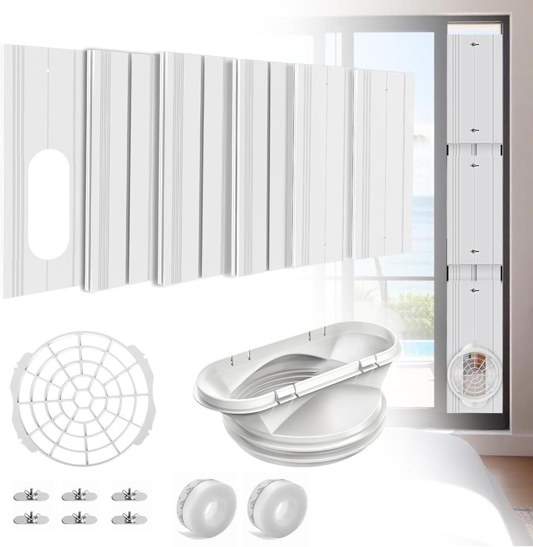 Portable Ac Window Vent Kit - Adjustable Window Seal Panel for 5.1"/5.9" Exhaust Hose, Portable Air Conditioner Window Kit, Fits Sliding Windows/Door(Not Include Hose)