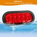 6" Oval LED Trailer Lights Kit, 2PCS Waterproof Stop/Turn/Brake Tail Lights with 10 LED Markers for Truck, RV, Boat, Trailer (Red) DOT Compliant